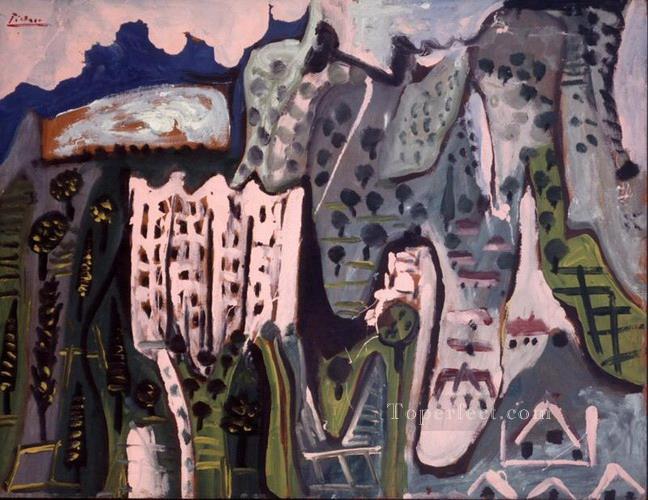 Paysage de Mougins 1 1965 Cubista Pintura al óleo